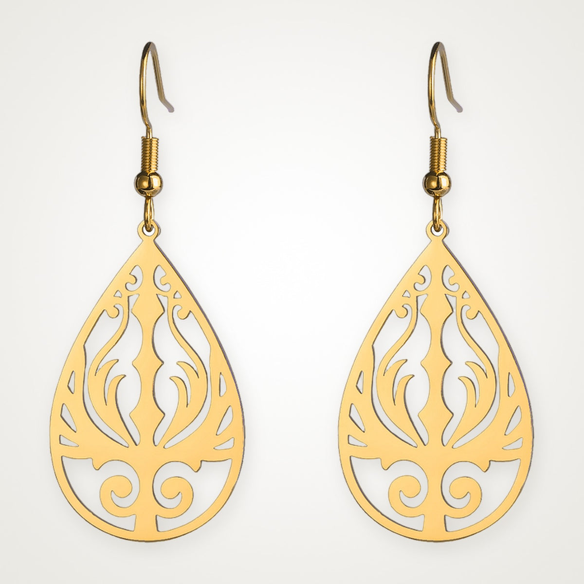 Aretes Gota ornamental dorados