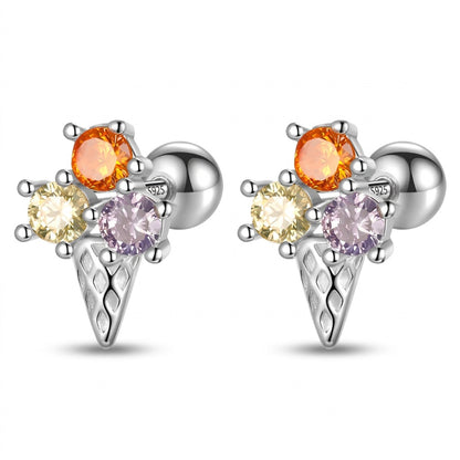 Aretes Helado con Zirconia
