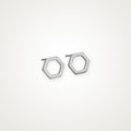 Aretes Hexágono plateados