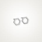 Aretes Hexágono plateados