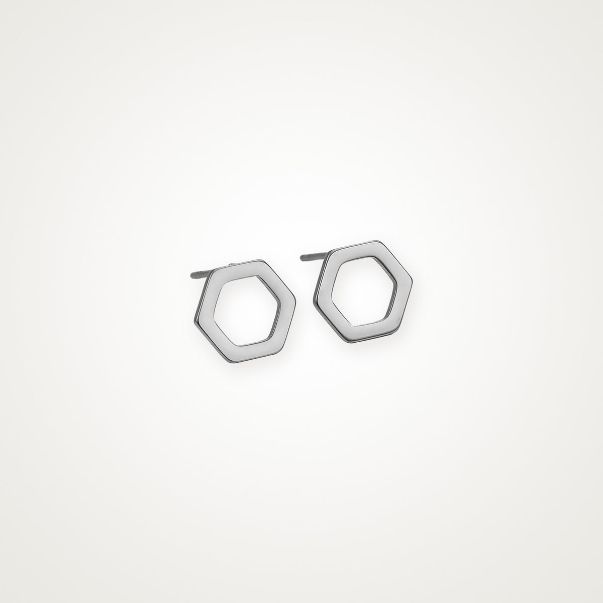 Aretes Hexágono plateados
