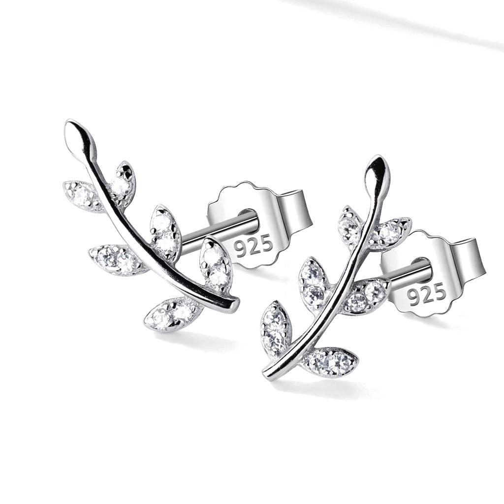 Aretes Hoja con Zirconias