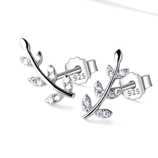 Aretes Hoja con Zirconias