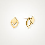 Aretes Hoja de alambre dorados