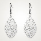 Aretes Hoja de filigrana plateados