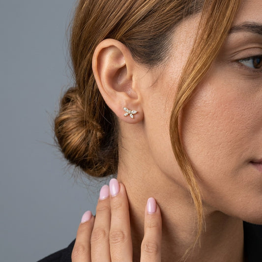 Aretes Hojas Brillantes
