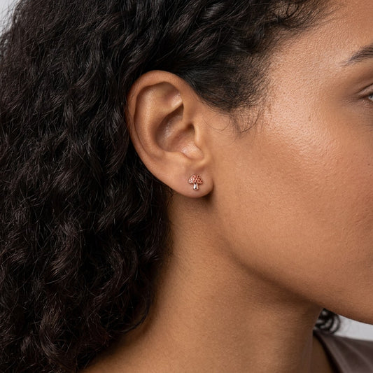 Aretes Hongo con Zirconias