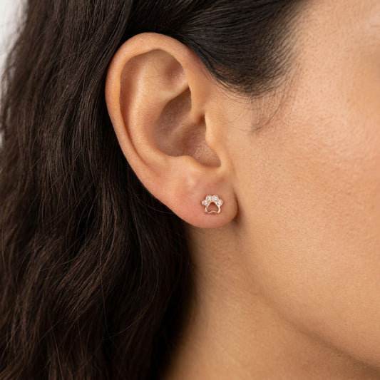 Aretes Huellita de Perro con Zirconias