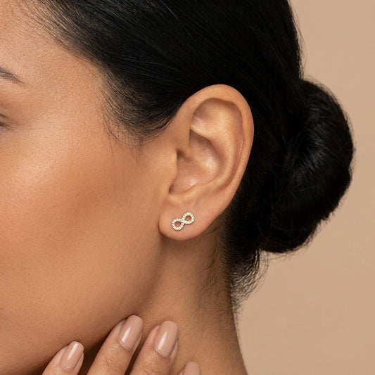 Aretes Infinito con Zirconias y Rosca