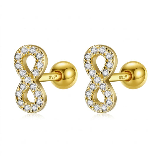 Aretes Infinito con Zirconias y Rosca