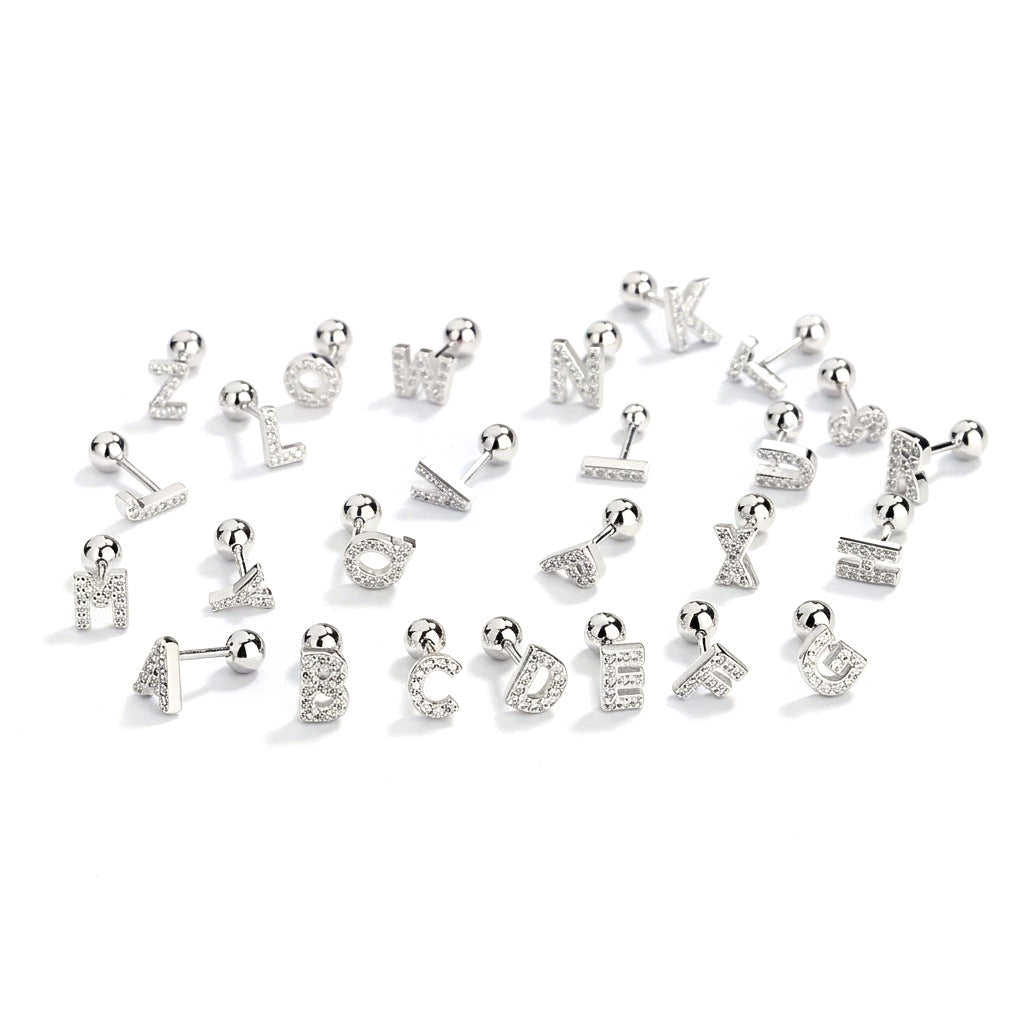 Aretes Inicial con Zirconias de Rosca