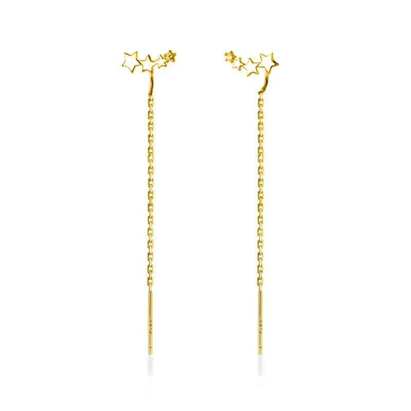 Aretes Largos Corazón Liso 6.5 cm