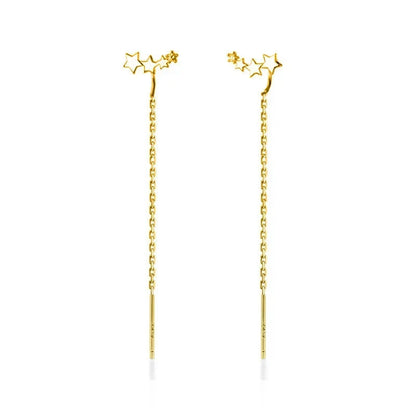 Aretes Largos Corazón Liso 6.5 cm