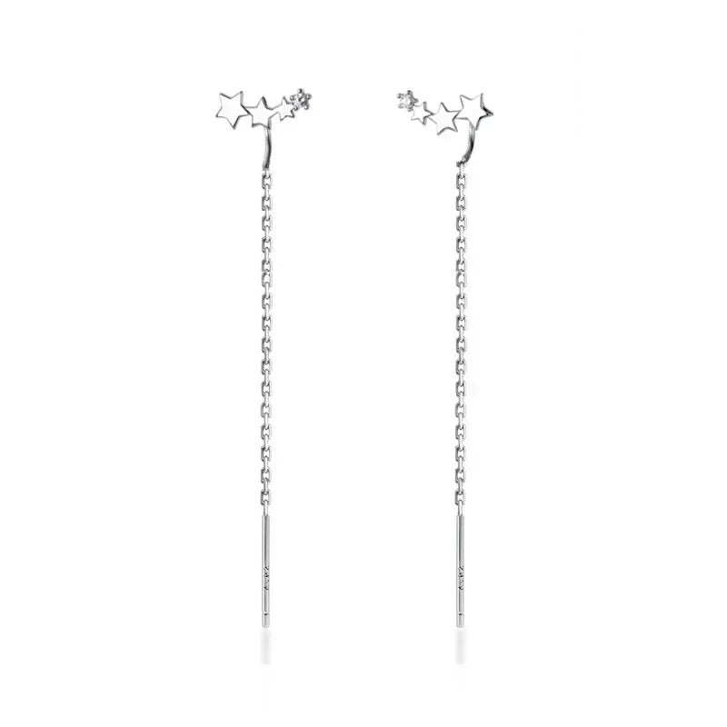 Aretes Largos Corazón Liso 6.5 cm