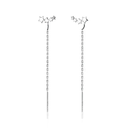 Aretes Largos Corazón Liso 6.5 cm