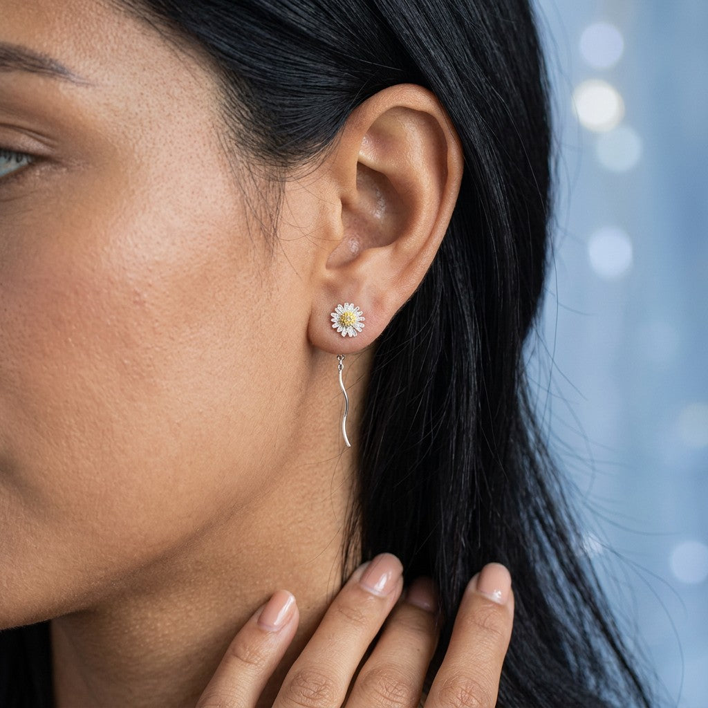 Aretes Largos Crisantemo