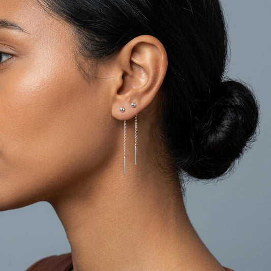 Aretes Largos de Cadena Fina