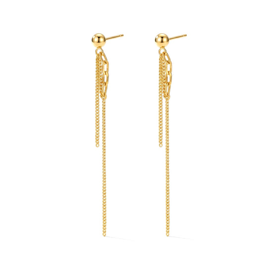 Aretes Largos Doble Cadena