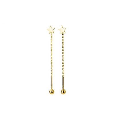 Aretes Largos Estrella con Cadena