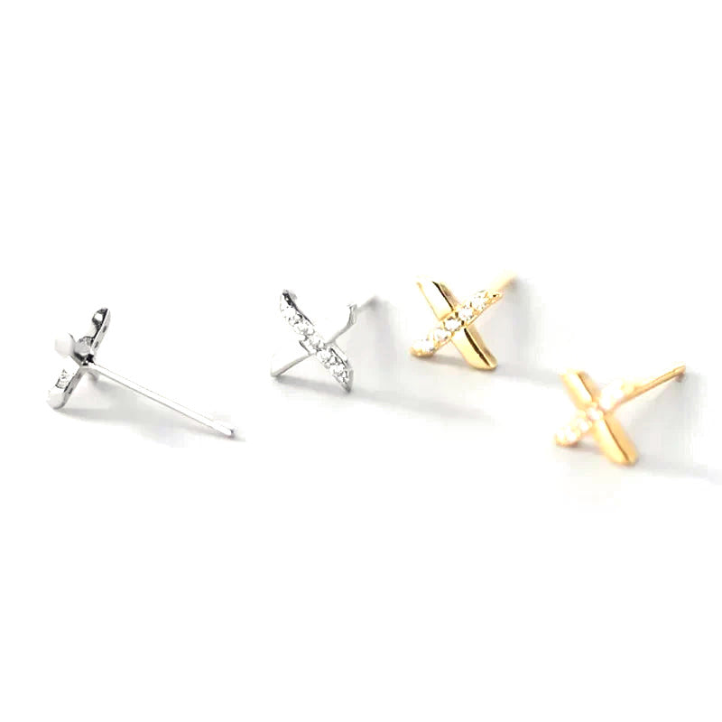 Aretes Letra X con Zirconias