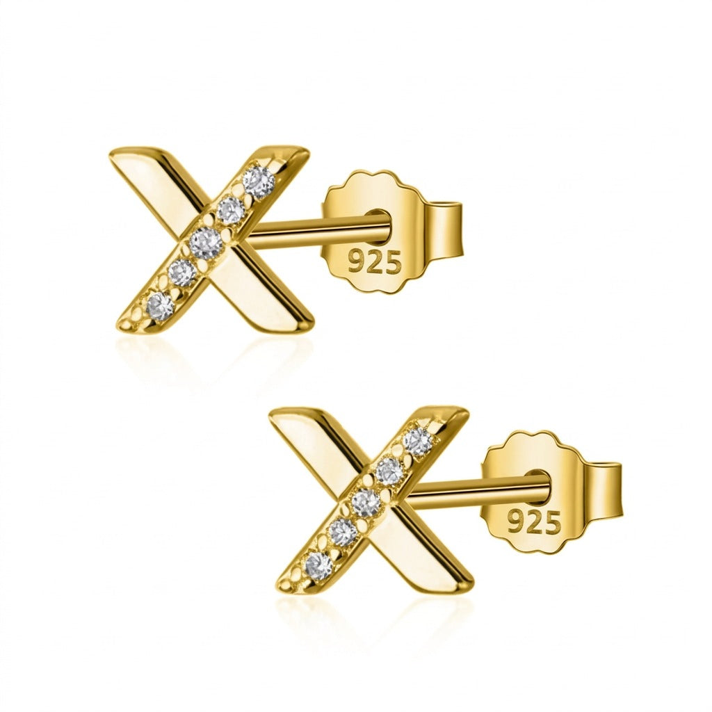 Aretes Letra X con Zirconias