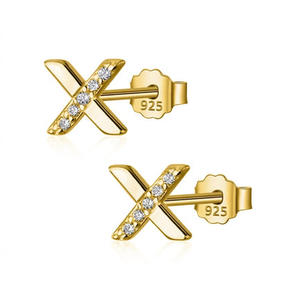 Aretes Letra X con Zirconias