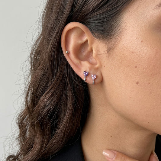 Aretes Llave del Amor con Zirconia