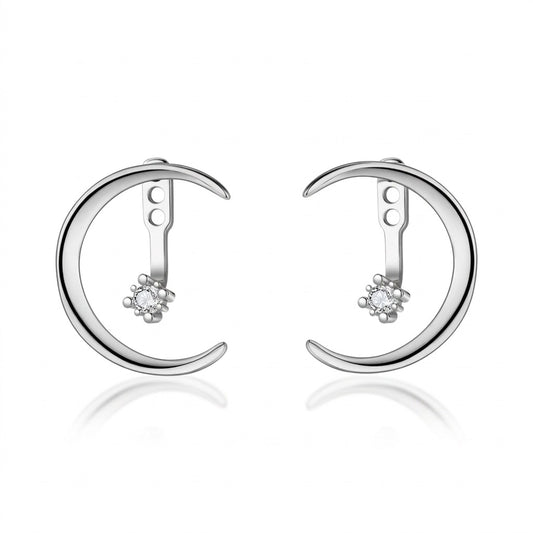 Aretes Luna con Zirconias