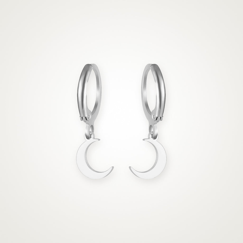 Aretes Luna plateados