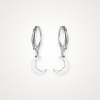Aretes Luna plateados
