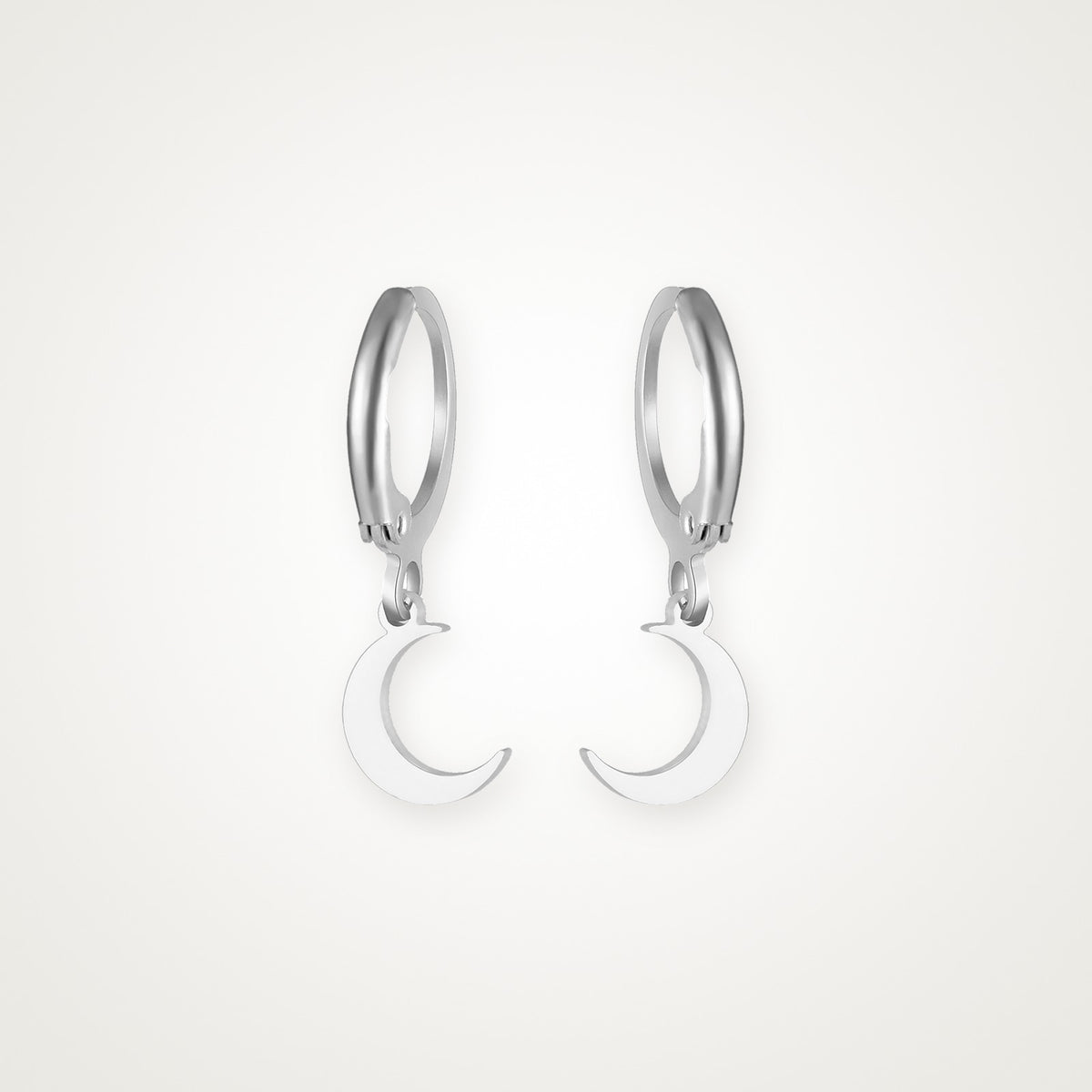 Aretes Luna plateados