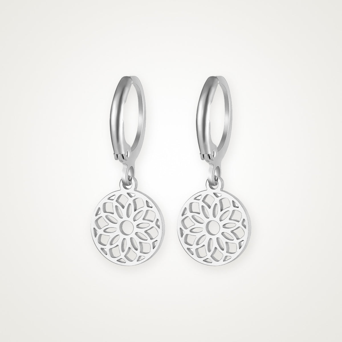 Aretes Mandala plateados