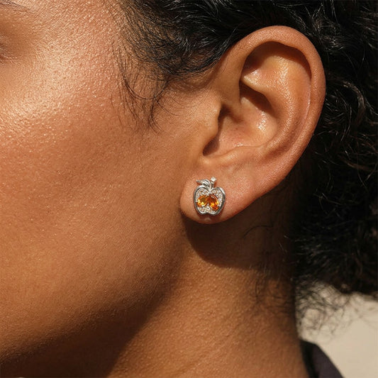 Aretes Manzana con Zirconias de Colores