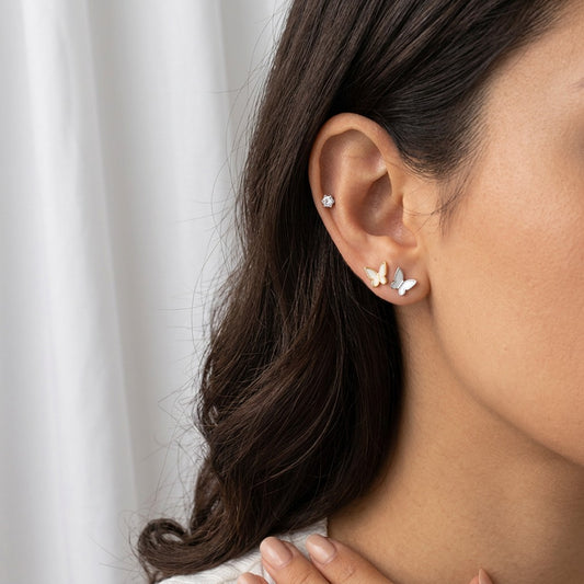 Aretes Mariposa Blanca