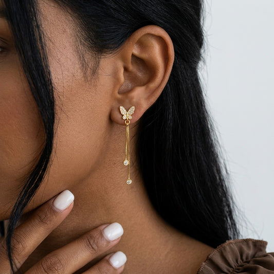Aretes Mariposa Colgante