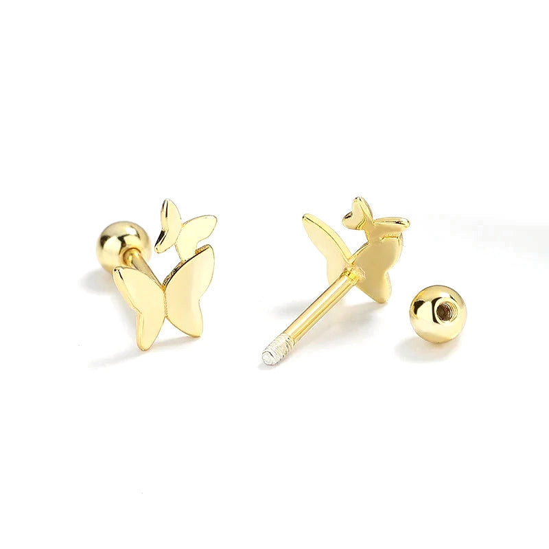 Aretes Mariposa con Rosca