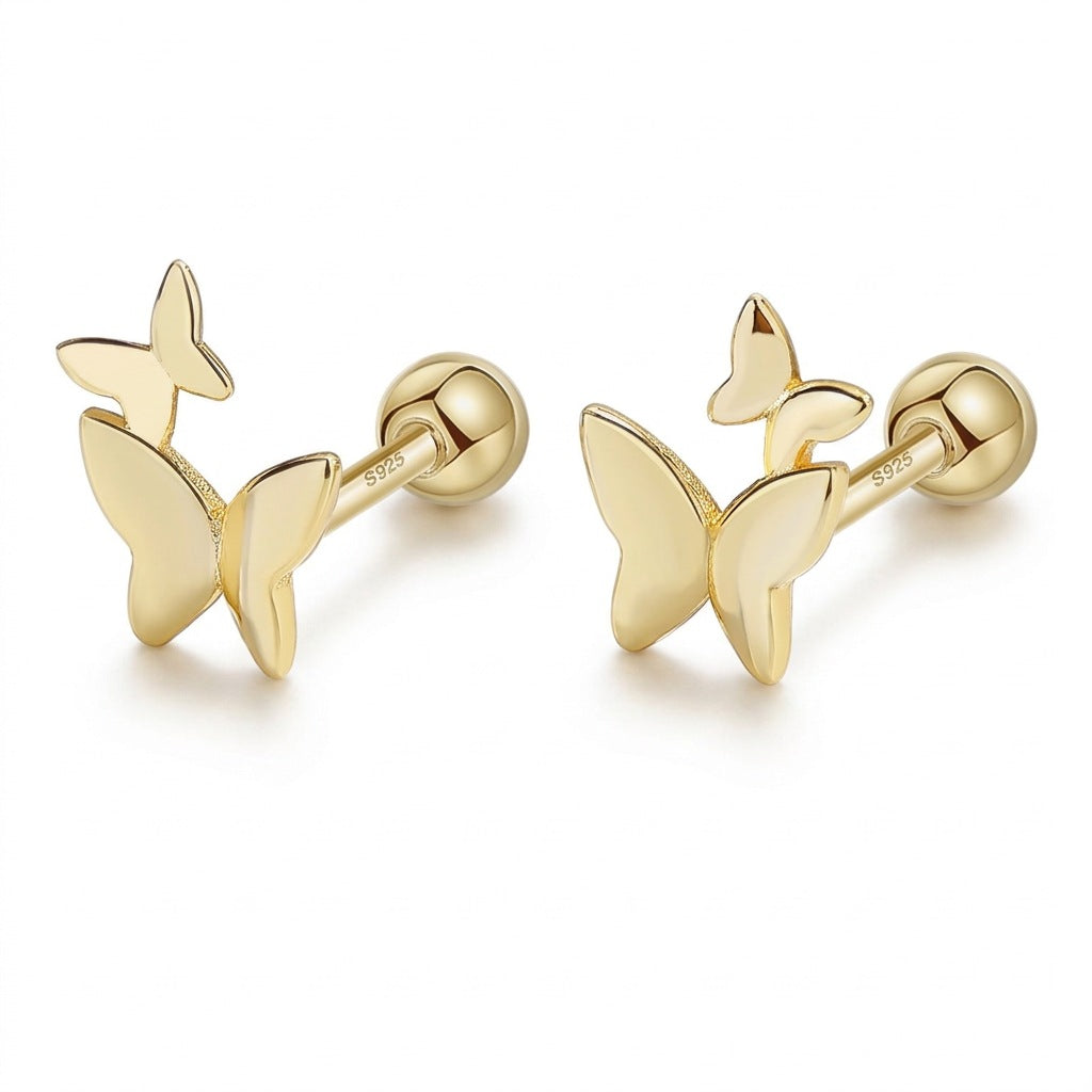 Aretes Mariposa con Rosca