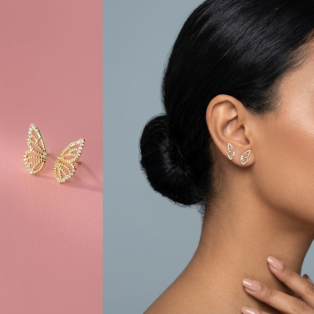 Aretes Mariposa con Zirconias