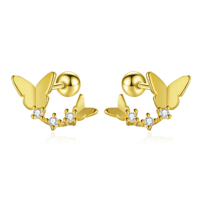 Aretes Mariposa con Zirconias en Cuatro Estilos