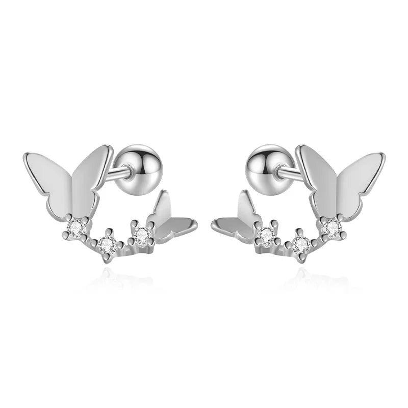 Aretes Mariposa con Zirconias en Cuatro Estilos
