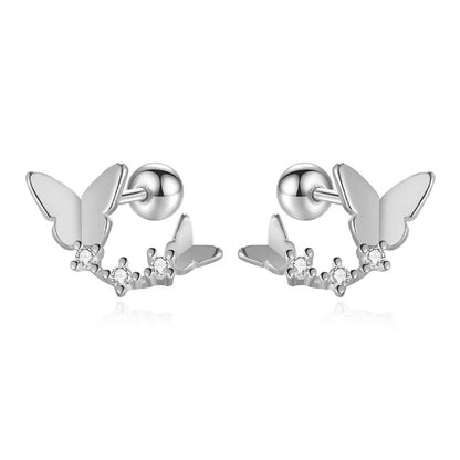 Aretes Mariposa con Zirconias en Cuatro Estilos