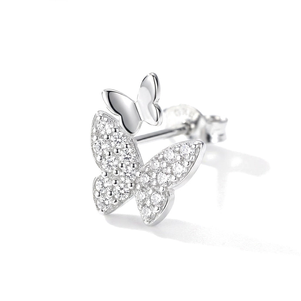 Aretes Mariposa con Zirconias en Dos Modelos