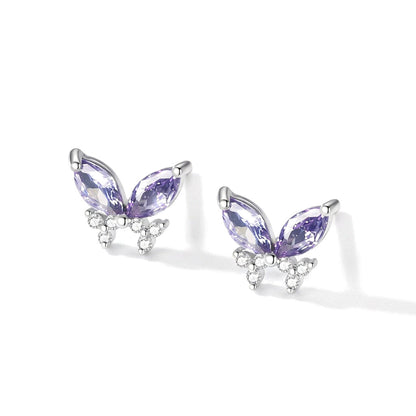 Aretes Mariposa en Blanco o Plateado