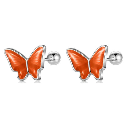 Aretes Mariposa Esmaltada de Colores