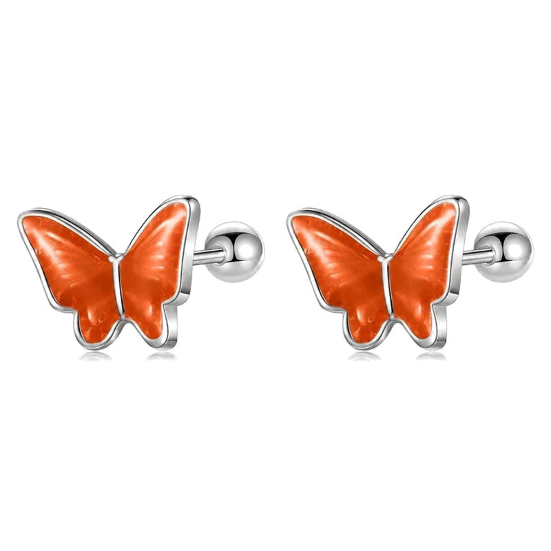 Aretes Mariposa Esmaltada de Colores