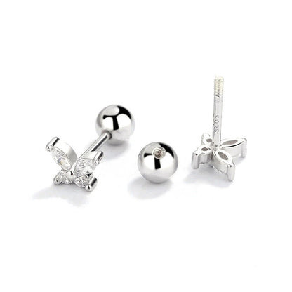 Aretes Mariposa Lisa o con Zirconias