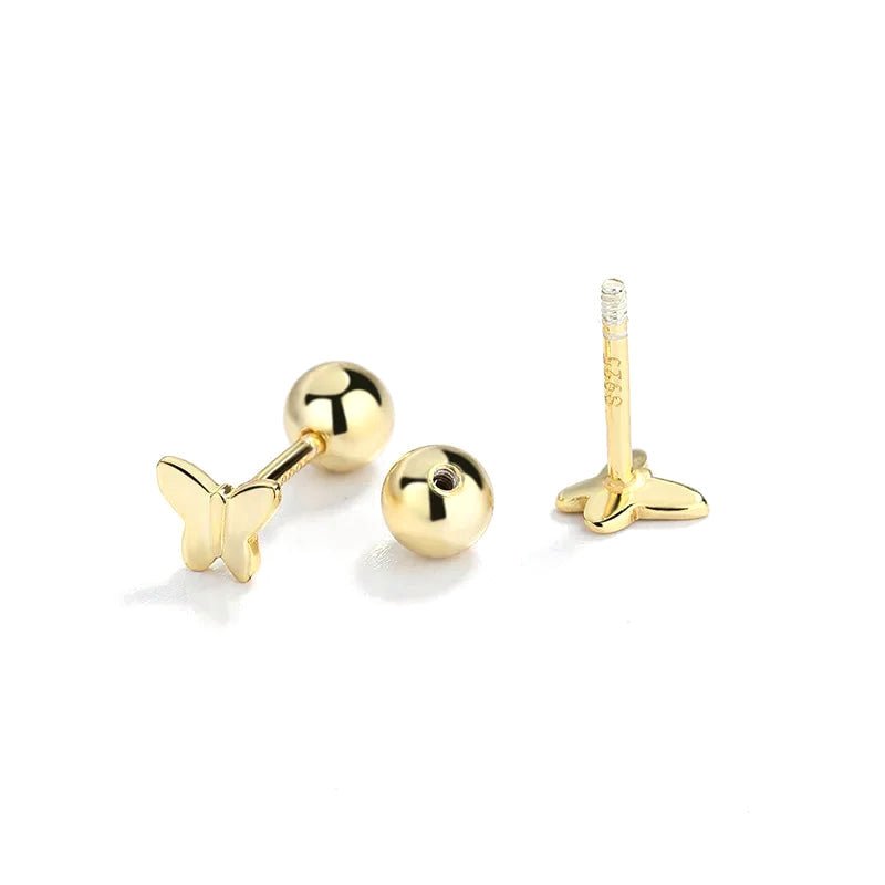 Aretes Mariposa Lisa o con Zirconias