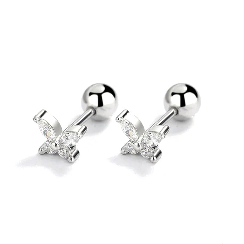 Aretes Mariposa Lisa o con Zirconias