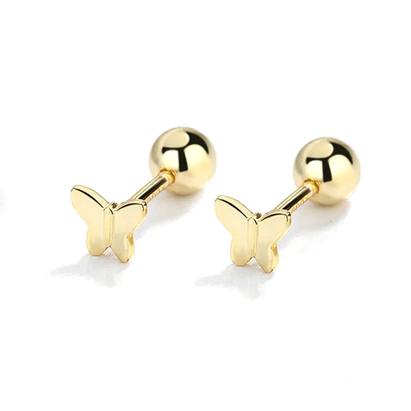 Aretes Mariposa Lisa o con Zirconias