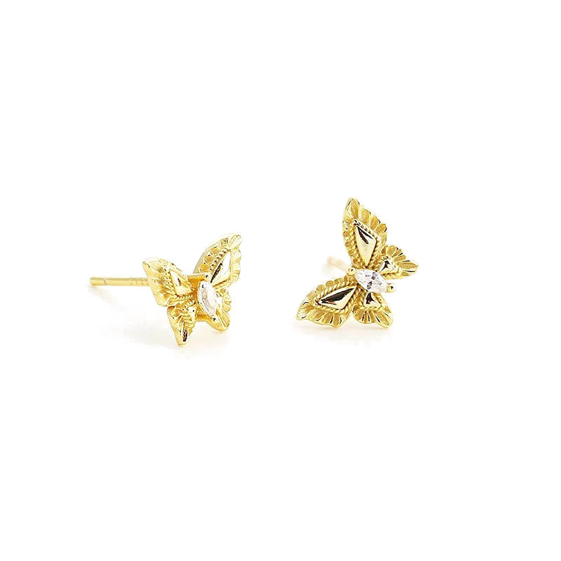 Aretes Mariposa Minimalista con Zirconias